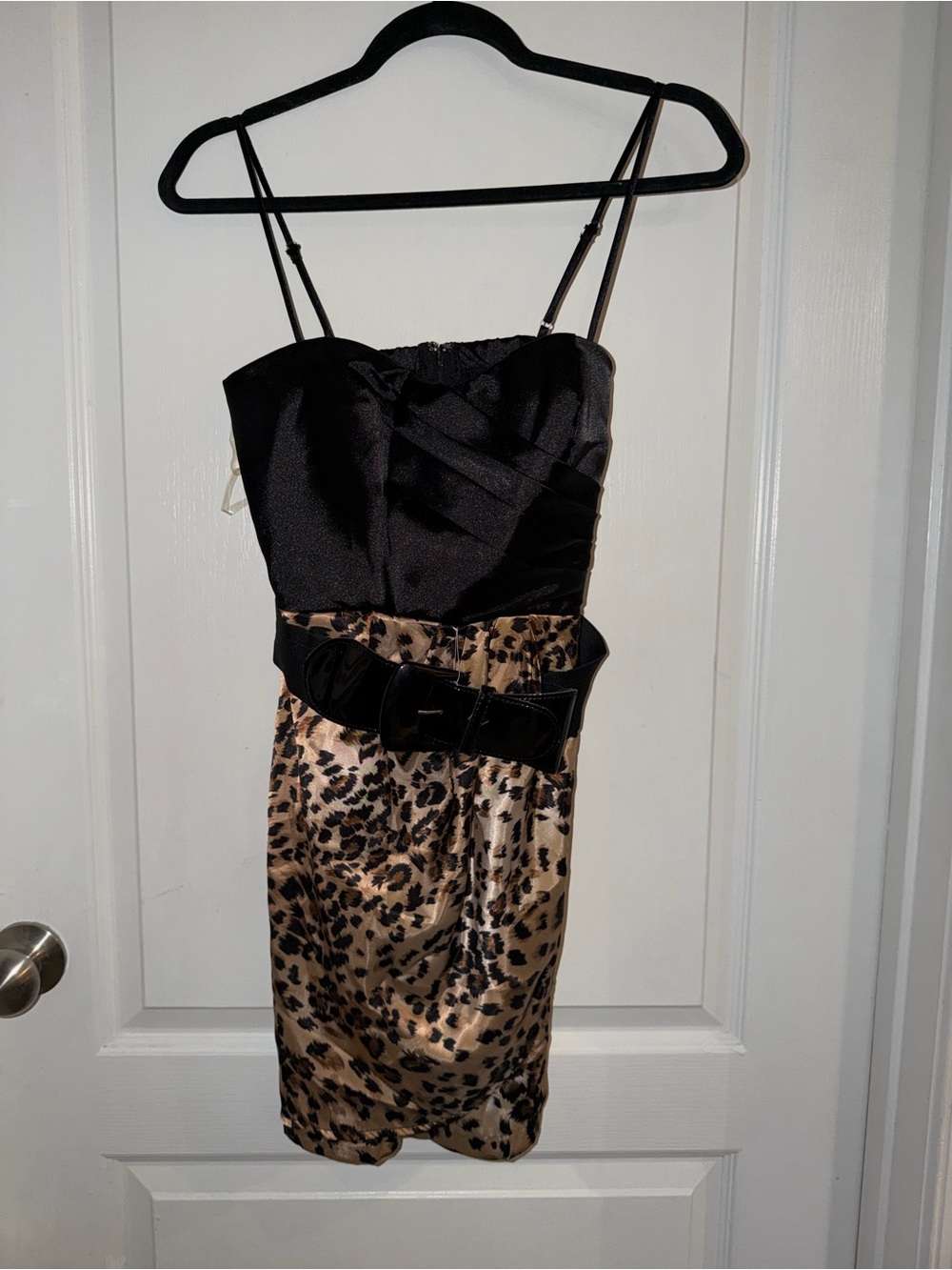 Speechless cheetah/leopard and black belted dress, NWT